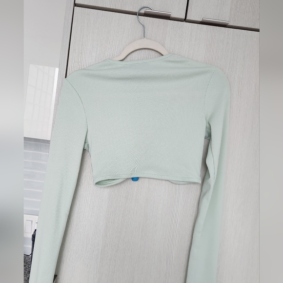 Christopher Esber Light Green Ruched Crop Top - Picture 5 of 5